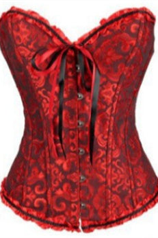 
                      
                        Sweetheart Pink Lace-Up Floral Corset Top
                      
                    
