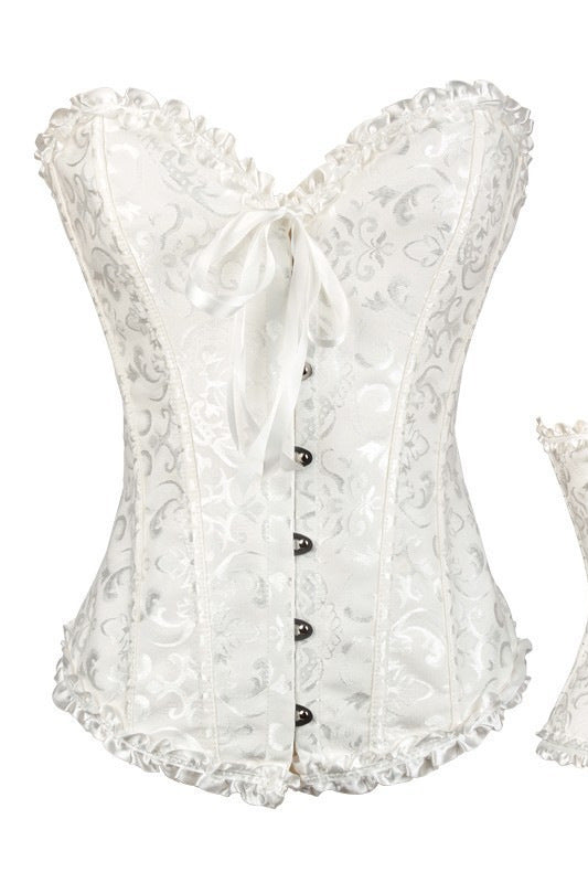 
                      
                        Sweetheart Pink Lace-Up Floral Corset Top
                      
                    