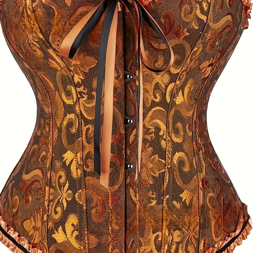 
                      
                        Sweetheart Pink Lace-Up Floral Corset Top
                      
                    