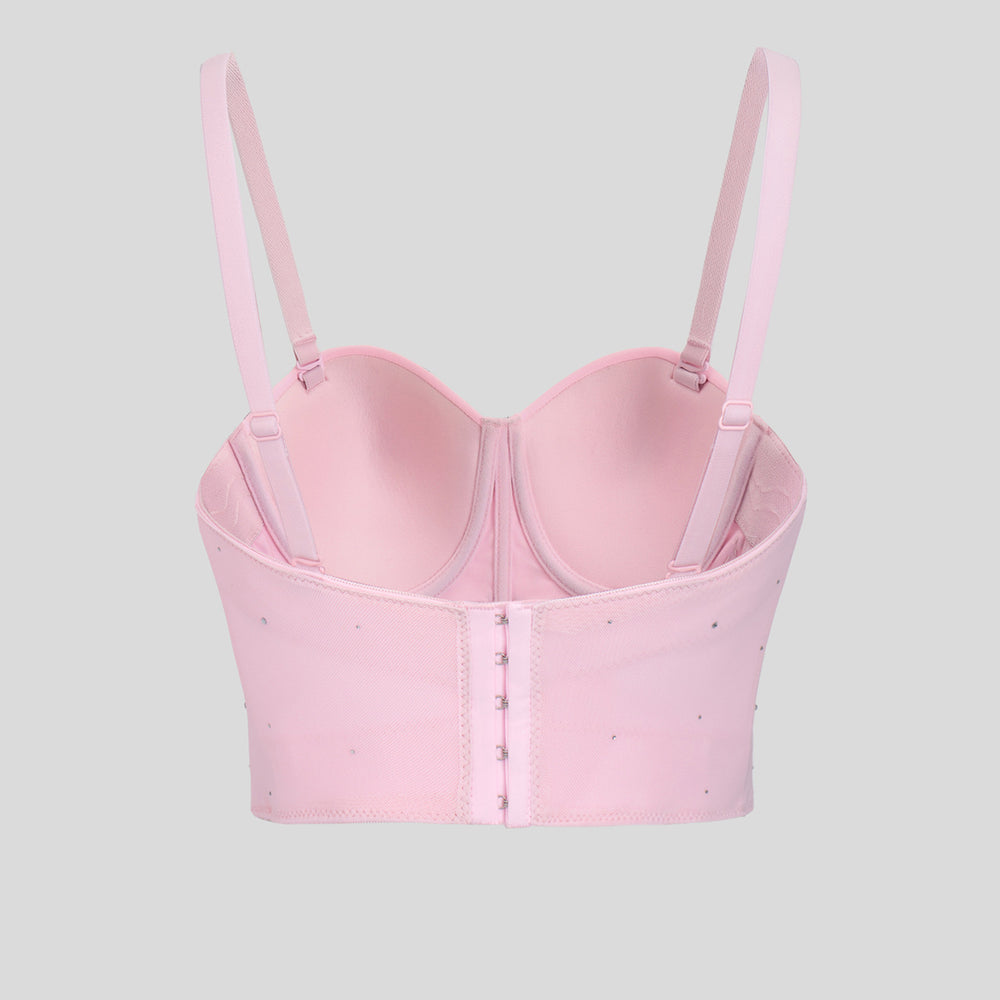 
                      
                        Sweetheart Pink Rhinestone Pearls Crop Top
                      
                    