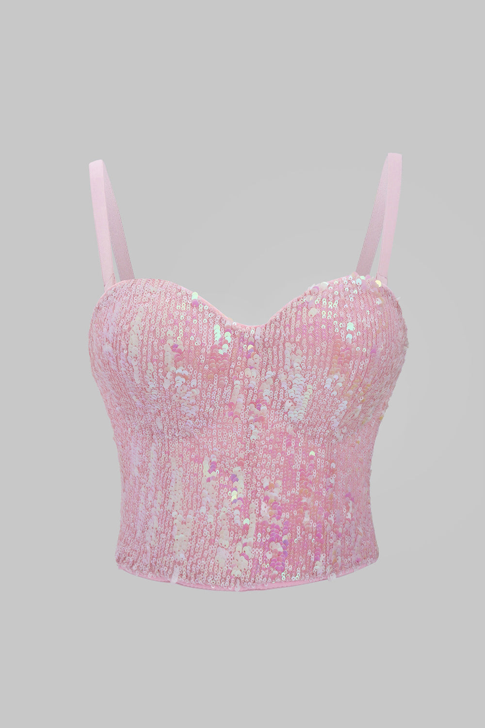 Sweetheart Pink Sequin Corset Top