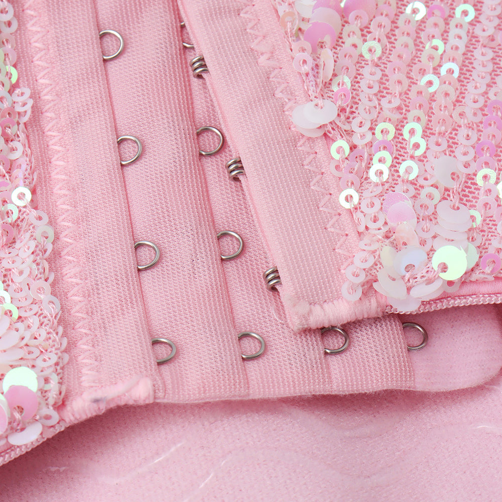 
                      
                        Sweetheart Pink Sequin Corset Top
                      
                    