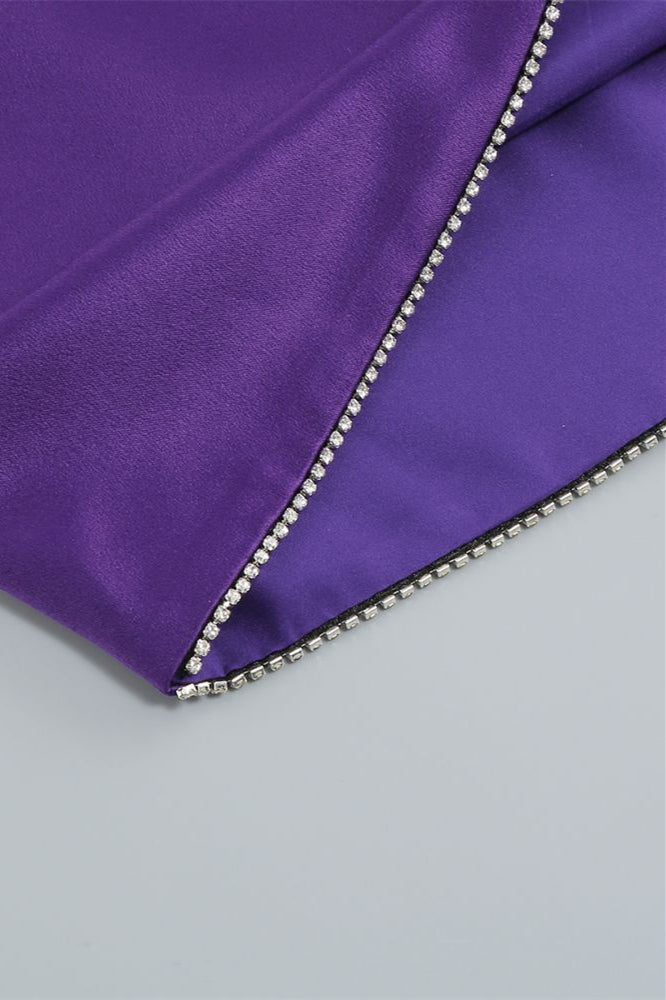 
                      
                        Sweetheart Purple Sheer Bodice Short Dress with Beaded
                      
                    