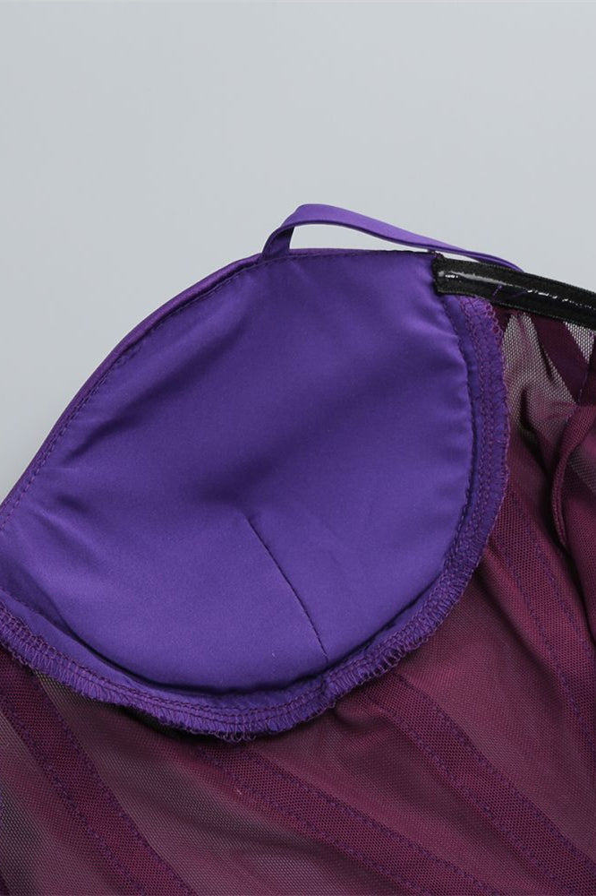
                      
                        Sweetheart Purple Sheer Bodice Short Dress with Beaded
                      
                    