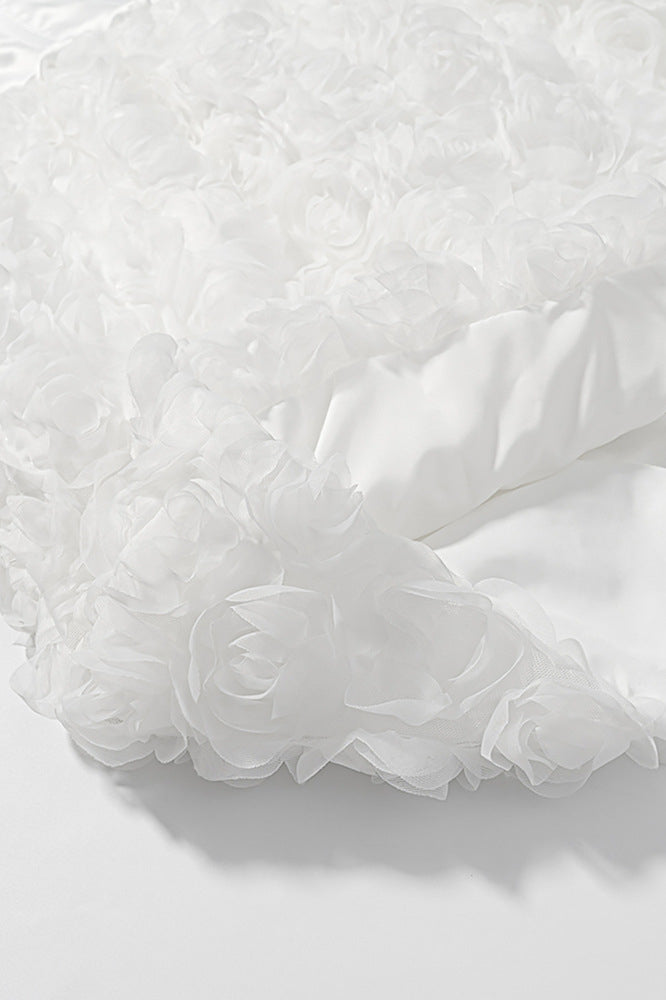 
                      
                        Sweetheart White 3D Floral A-line Short Dress
                      
                    