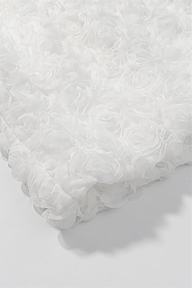 
                      
                        Sweetheart White 3D Floral A-line Short Dress
                      
                    