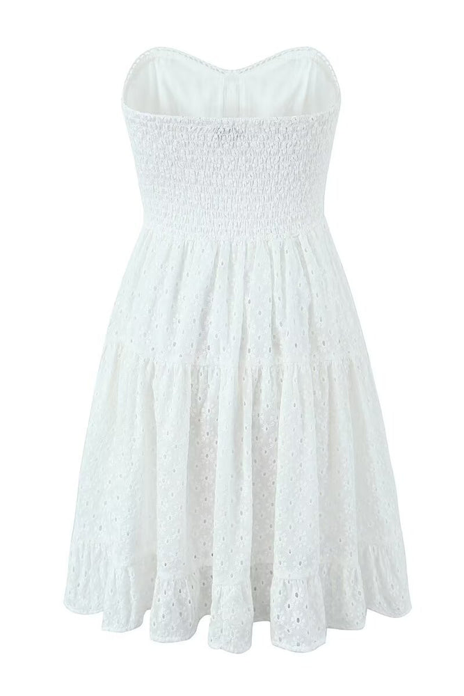 
                      
                        Sweetheart White Button Front Short Dress
                      
                    