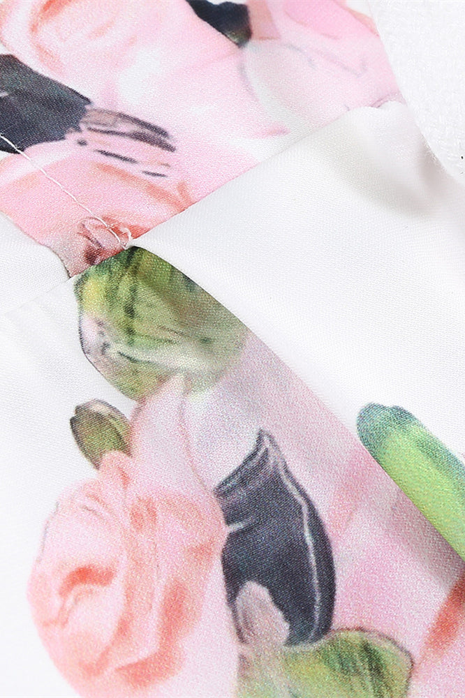 
                      
                        Sweetheart White Floral Print Long Dress with Slit
                      
                    