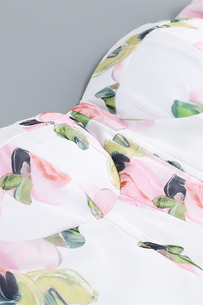 
                      
                        Sweetheart White Floral Print Long Dress with Slit
                      
                    