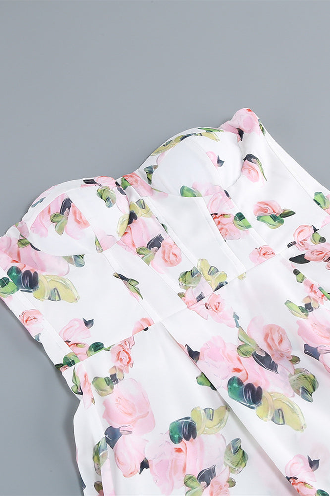 
                      
                        Sweetheart White Floral Print Long Dress with Slit
                      
                    