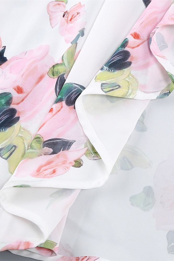 
                      
                        Sweetheart White Floral Print Long Dress with Slit
                      
                    