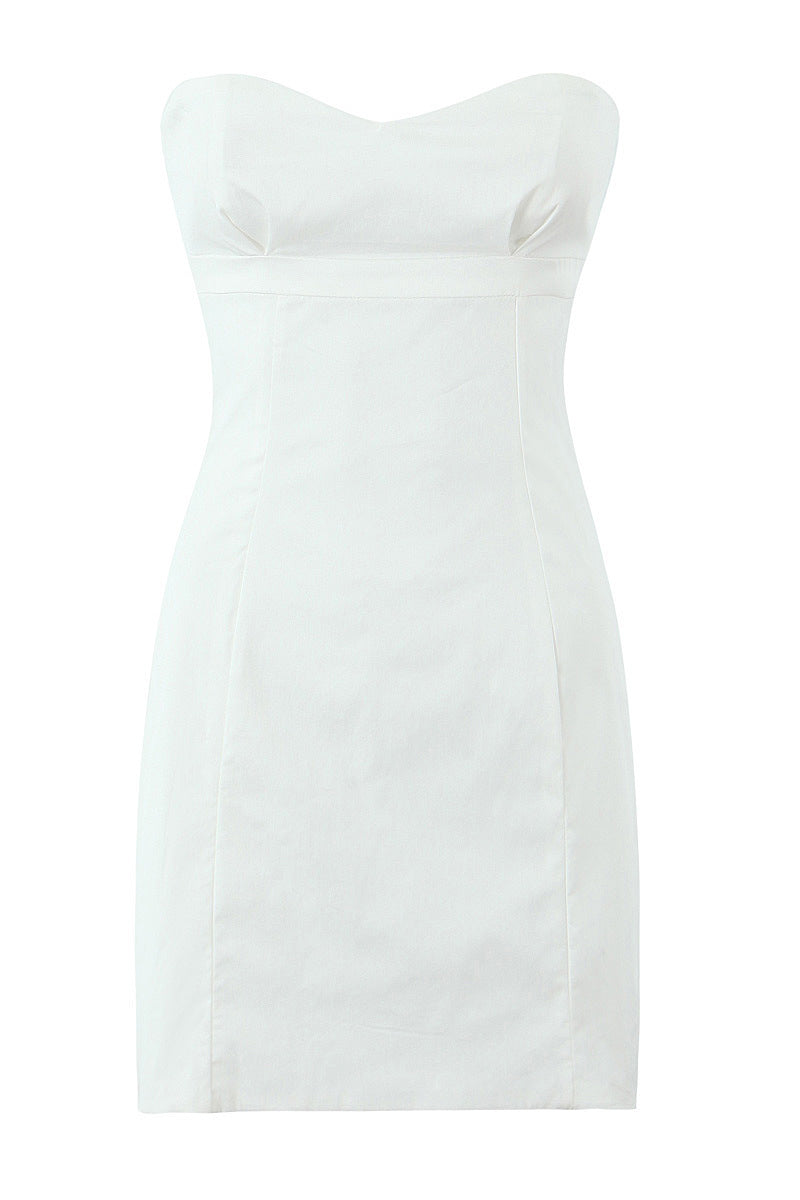 Sweetheart White High Waist Tight Short Dress