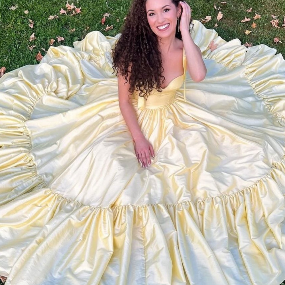 
                      
                        Sweetheart Aqua Ruffle A-line Long Dress
                      
                    