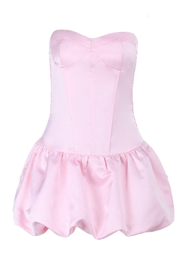 Sweetheart Light Pink A-line Bud Short Dress