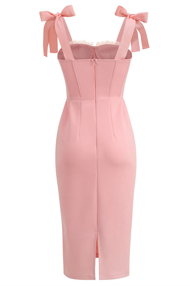 
                      
                        Tie Shoulder Straps White Sheath Maxi Dress
                      
                    