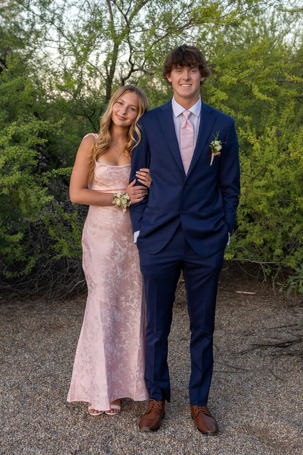 Tie Straps Ivory Floral Jacquard Mermaid Maxi Dress