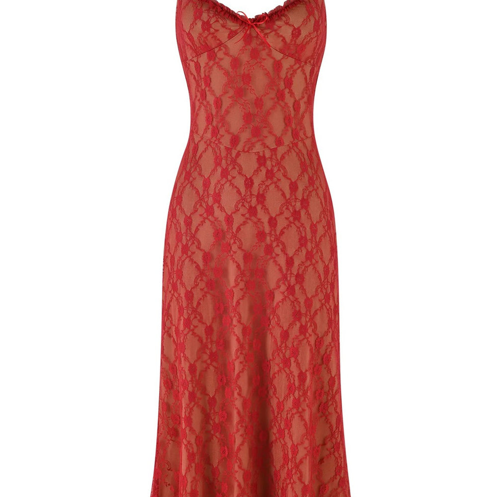 
                      
                        V-neck Black Bow Front Lace Maxi Dress
                      
                    