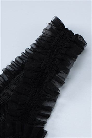 
                      
                        V-neck Black Bow Front Lace Maxi Dress
                      
                    