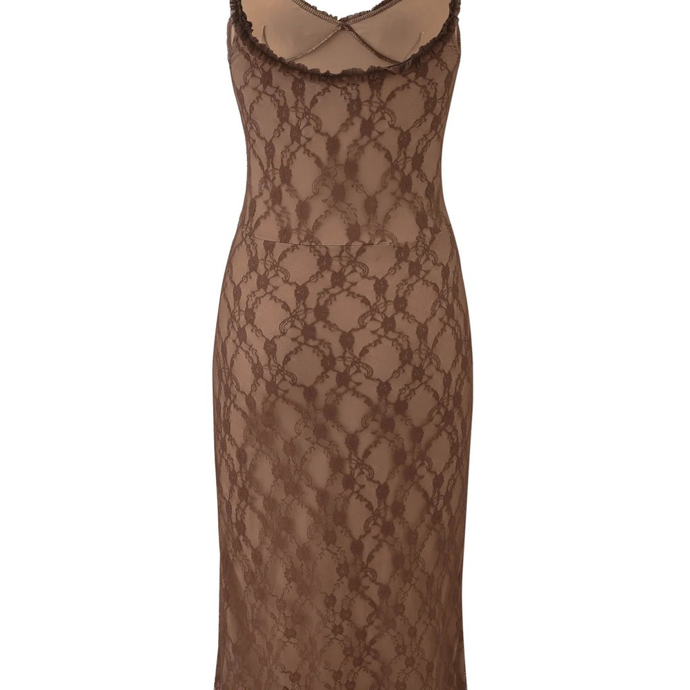 
                      
                        V-neck Black Bow Front Lace Maxi Dress
                      
                    