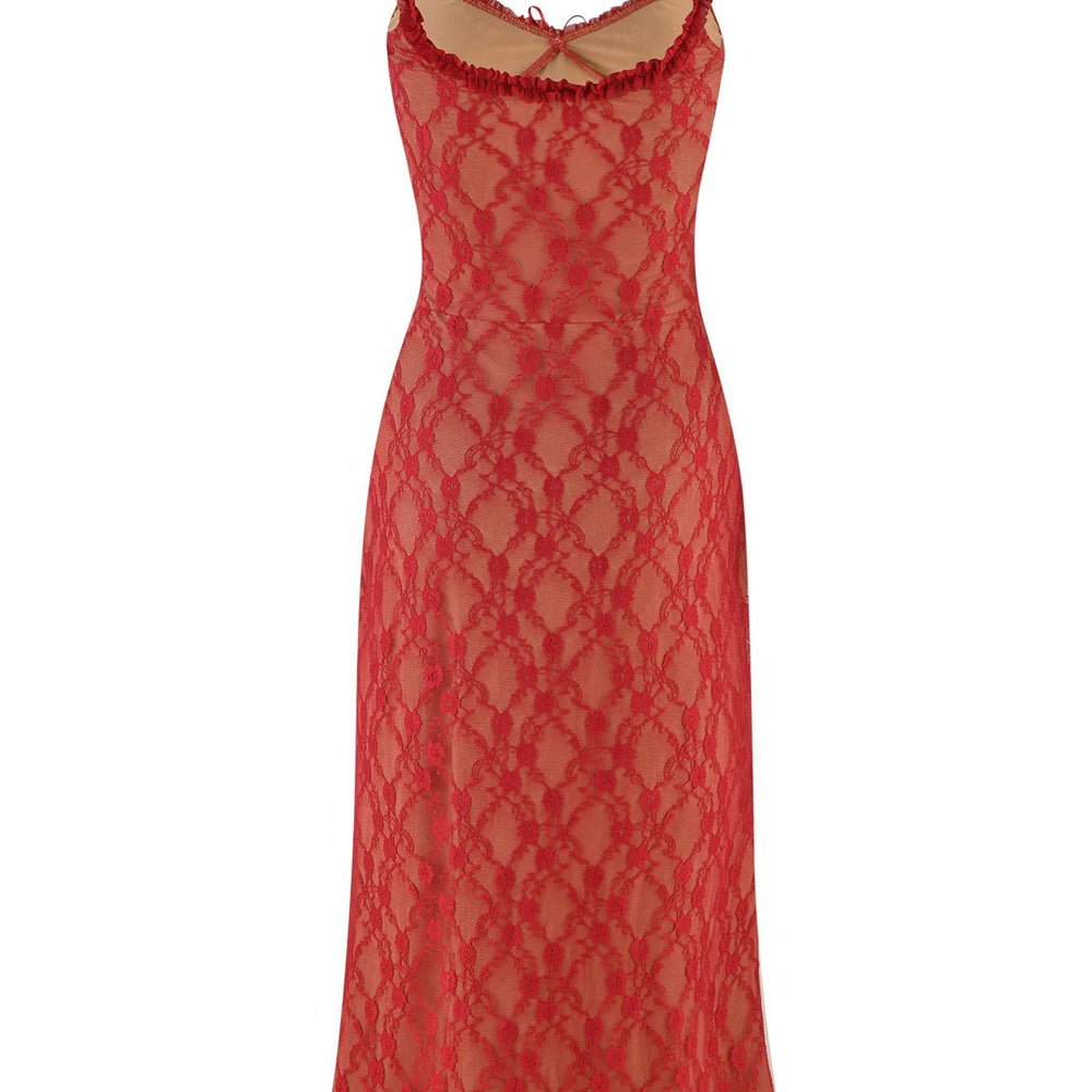 
                      
                        V-neck Black Bow Front Lace Maxi Dress
                      
                    