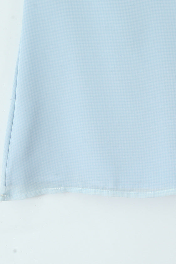 
                      
                        V-neck Blue Flower Embroidery A-line Short Dress
                      
                    