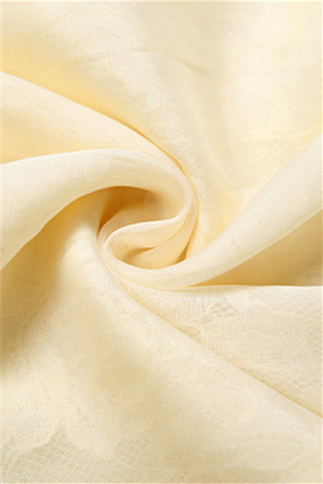 
                      
                        V-neck Light Yellow Sheer A-line Lace Maxi Dress
                      
                    