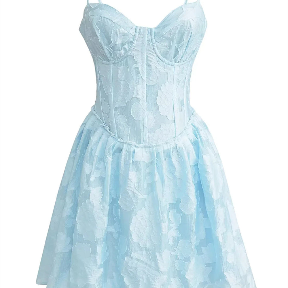 
                      
                        V-neck Lilac Jacquard A-line Short Dress
                      
                    