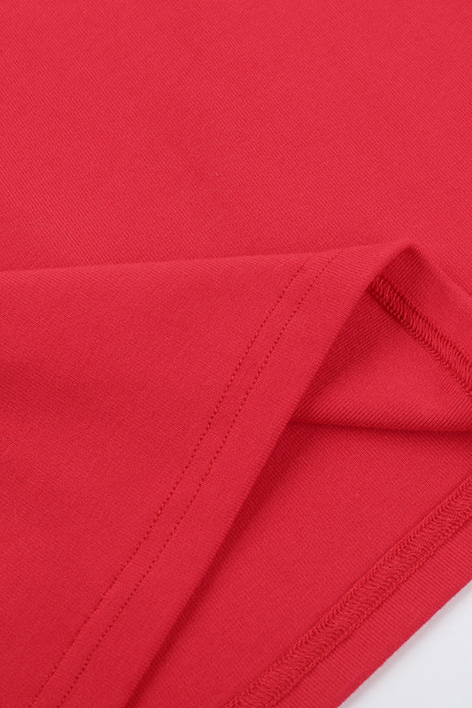 
                      
                        V-neck Red High Waist Bodycon Short Dress
                      
                    