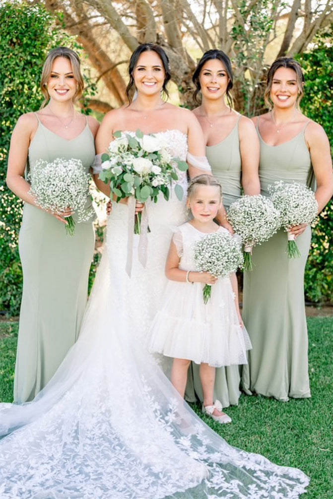 V-neck Sage Green Cowl Back Bridesmaid Dress PollyBoutique V-neck Sage Green Cowl Back Bridesmaid Dress PollyBoutique