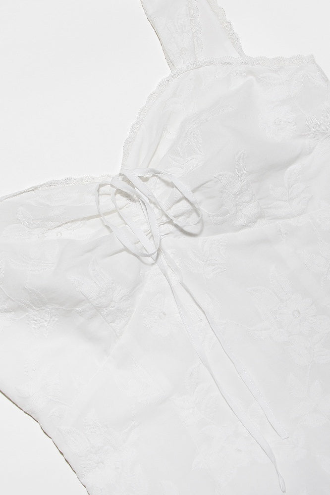 
                      
                        V-neck White Floral Ruffled Hem A-line Short Dress
                      
                    