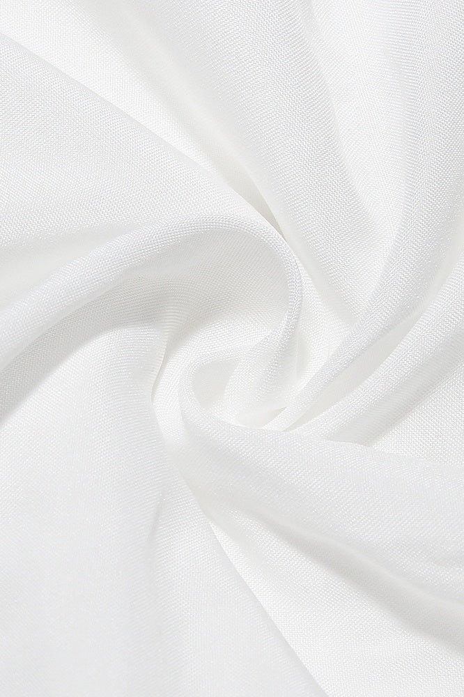 
                      
                        V-neck White Floral Ruffled Hem A-line Short Dress
                      
                    