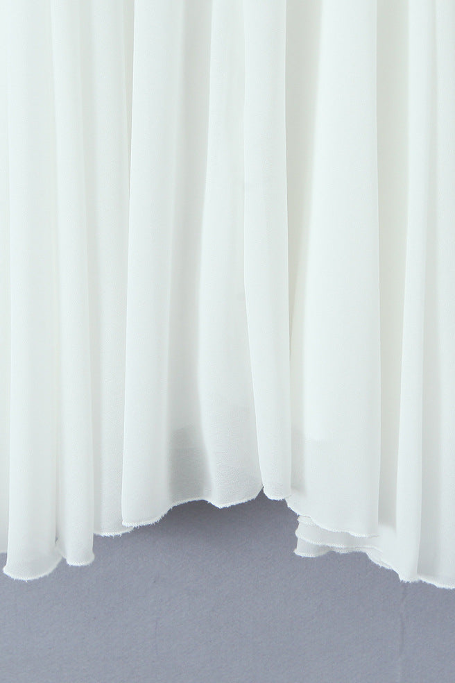 
                      
                        V-neck White Open Back A-line Mini Dress
                      
                    