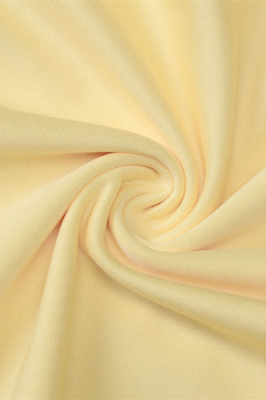 
                      
                        V-neck Yellow A-line Short Dress
                      
                    