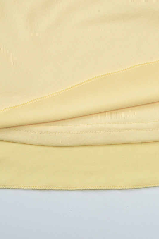 
                      
                        V-neck Yellow A-line Short Dress
                      
                    