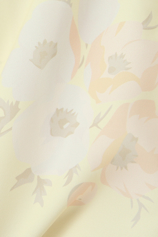 
                      
                        V-neck Yellow Floral Print Ruffled Hem Short Dress
                      
                    