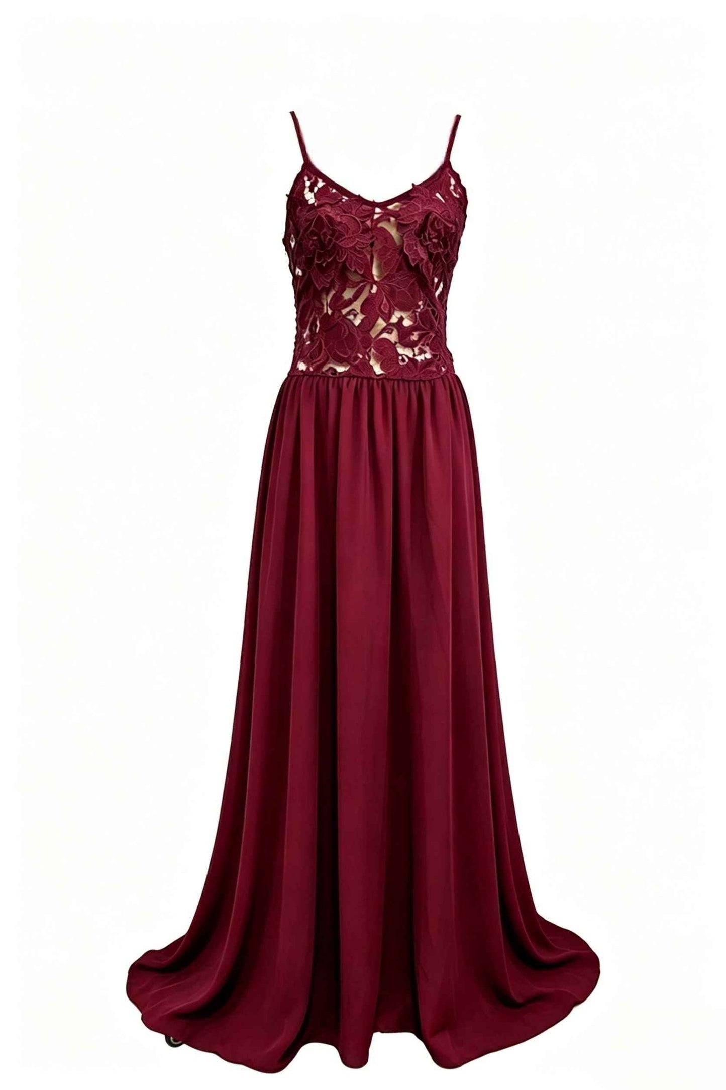 V-neck Light Pink 3D Floral A-line Long Dress