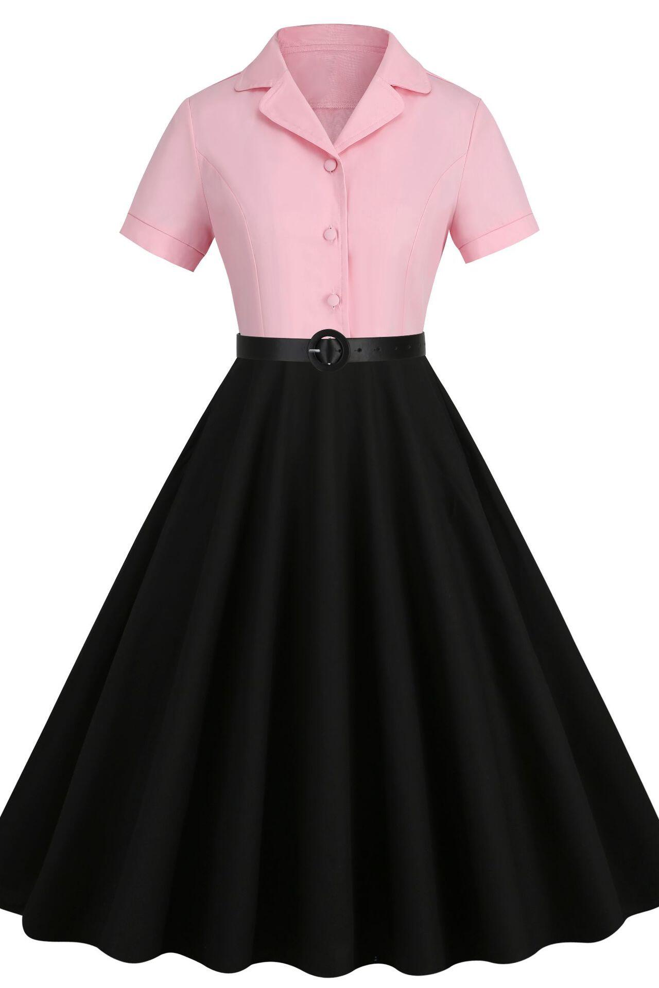 White 1950s Plaid Short Sleeve Vintage Dress