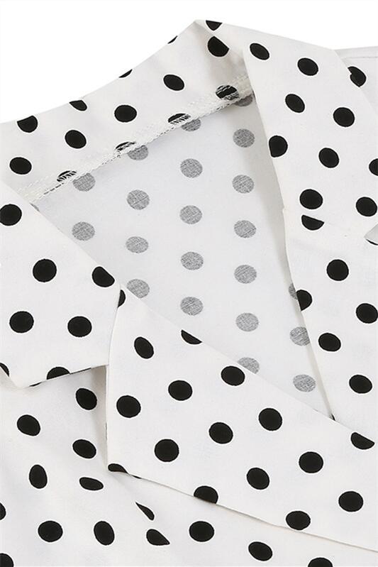 
                      
                        White 1950s Polka Dots Vintage Dress With Button
                      
                    