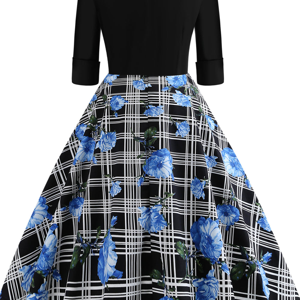 
                      
                        White 1950s Floral Print Half Sleeve Belted Vintage Dress
                      
                    