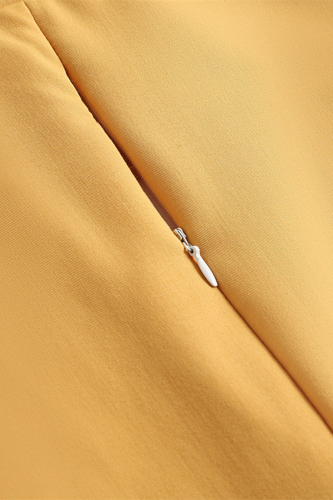 Yellow 1950s Button Front Vintage Swing Dress