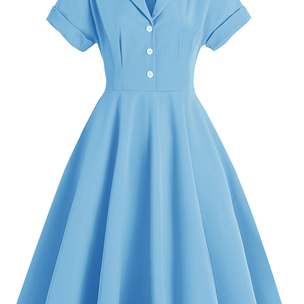 
                      
                        Yellow 1950s Button Front Vintage Swing Dress
                      
                    