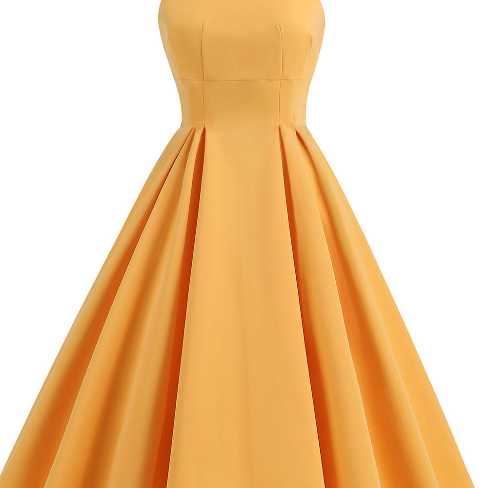 
                      
                        Yellow 1950s Real Two Piece Suit Pleated Swing Dress
                      
                    