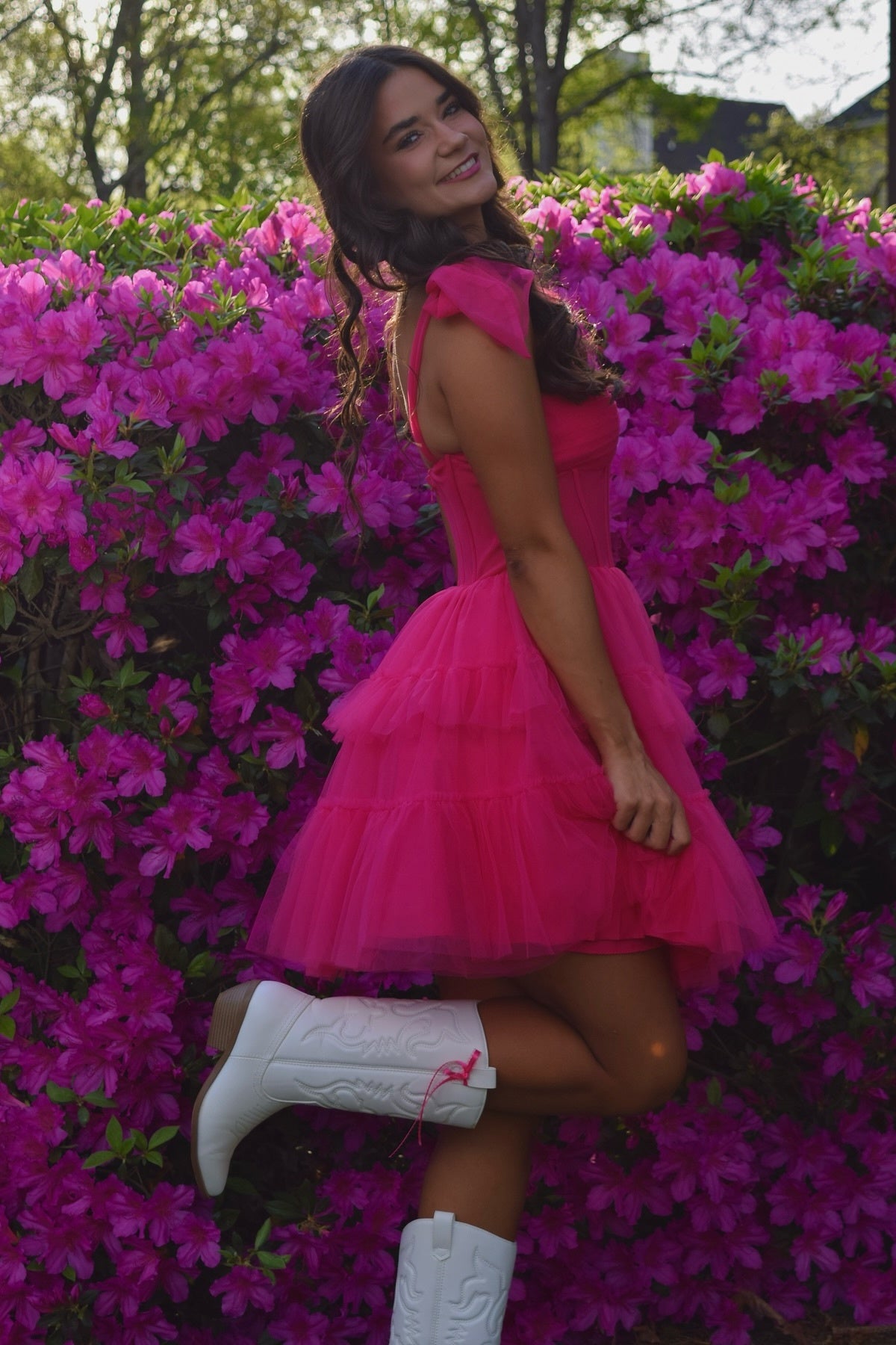 Bow Tie Mint Green Ruffle Tiered Short Dress