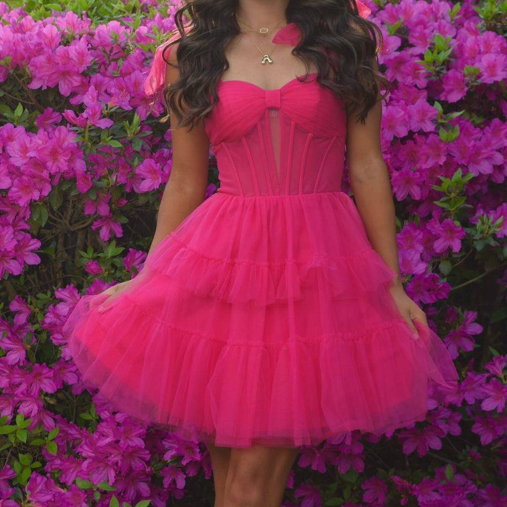 
                      
                        Bow Tie Mint Green Ruffle Tiered Short Dress
                      
                    