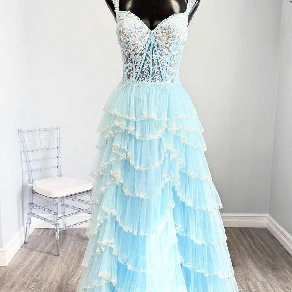 
                      
                        Off the Shoulder Light Pink Sequin Tiered Long Dress
                      
                    