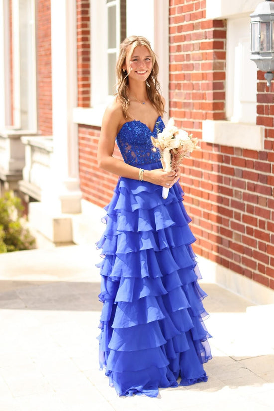 Pretty Morden Lace Top Seen Through Back Cheap Prom Dress, Chiffon Long Bridesmaid Dress, WG66