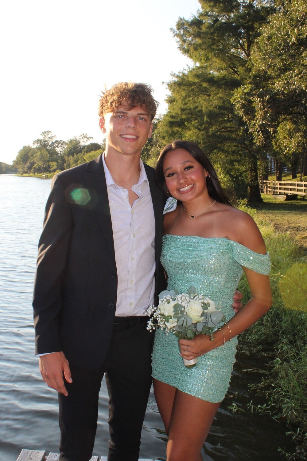 Off the Shoulder Green Ruched Sequin Short Dress