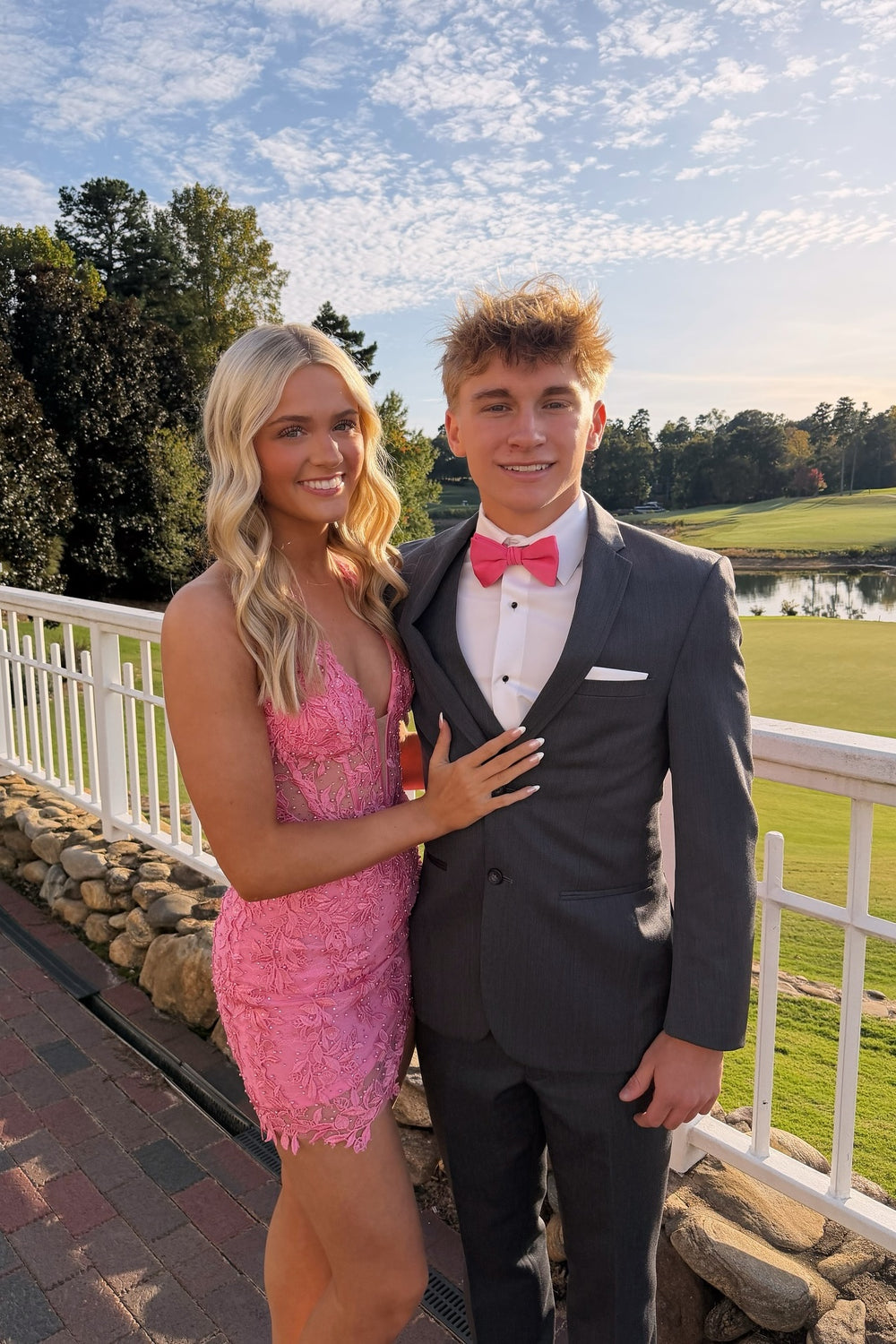 Halter Pink Appliques Bodycon Short Dress