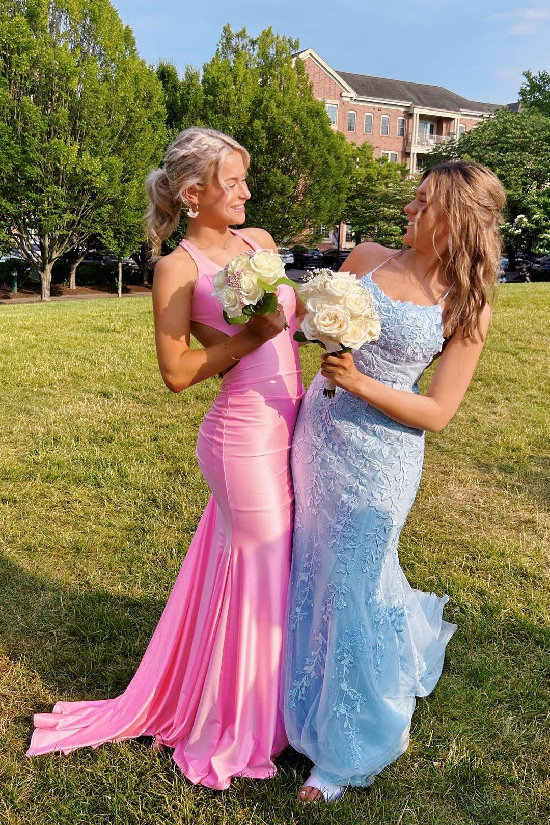V-neck Blue Open Back Ruched Mermaid Long Dress PollyBoutique V-neck Blue Open Back Ruched Mermaid Long Dress PollyBoutique