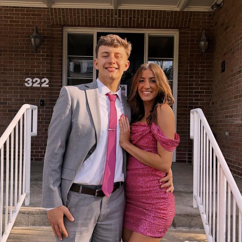 
                      
                        Off the Shoulder Pink Ruched Sequin Short Dress
                      
                    